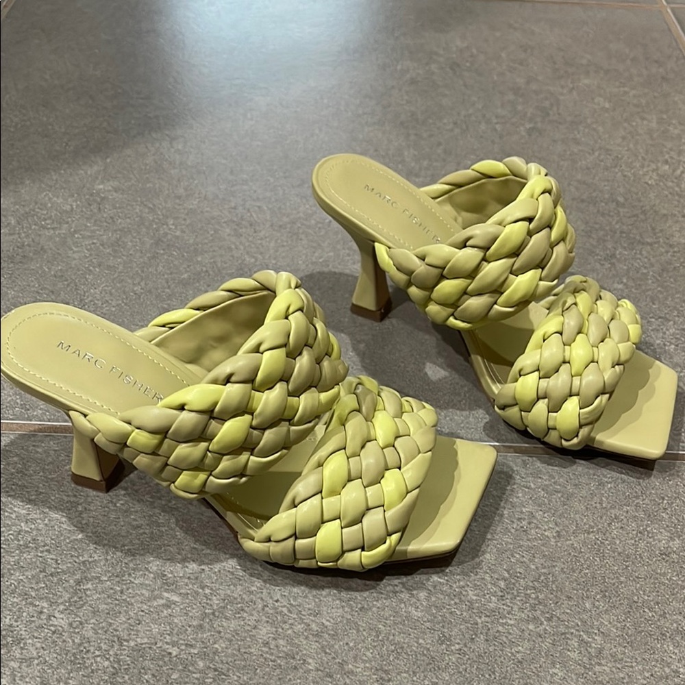 Marc Fisher Yellow Braided Heels